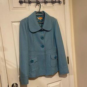 Light Blue Tulle Ladies 60% Wool Jacket